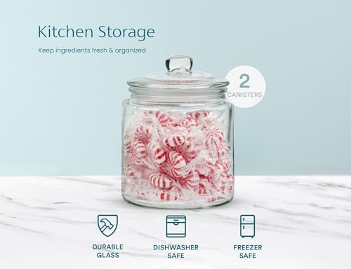 KooK Glass Storage Jars with Lids - 29oz (Set of 2), Kitchen Canisters for Sugar, Cookies, Cotton Balls, Glass Containers with Chalkboard Labels and Airtight Lid - Image 5
