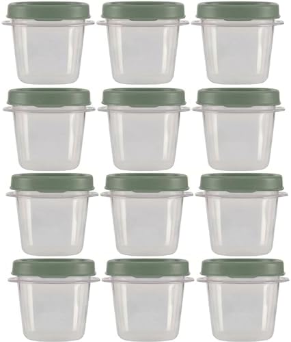 Food Storage Containers, Rubber Maid, Blue Spruce, Half Cup Food Storage Containers, 24 Peice Set, Easy Find Lids, 12 Containers, 12 Lids by Utensilux
