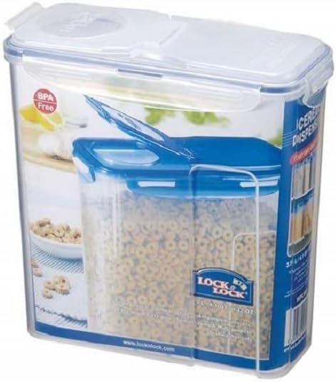 LOCK & LOCK Easy Essentials Food lids (flip-top) / Pantry Storage/Airtight containers, BPA Free, top-16.5 Cup-for Cereal, Clear - Image 2