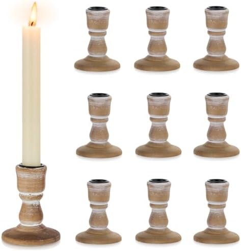Wooden Candlestick Holders Rustic: Farmhouse Taper Candle Holder by CreatedforWeddingsandHome