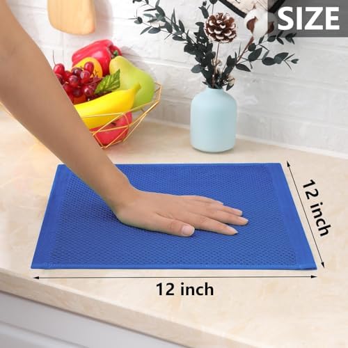 Homaxy 100% Cotton Waffle Weave Kitchen Dish Cloths 18-Pack, Blueberry - Image 5