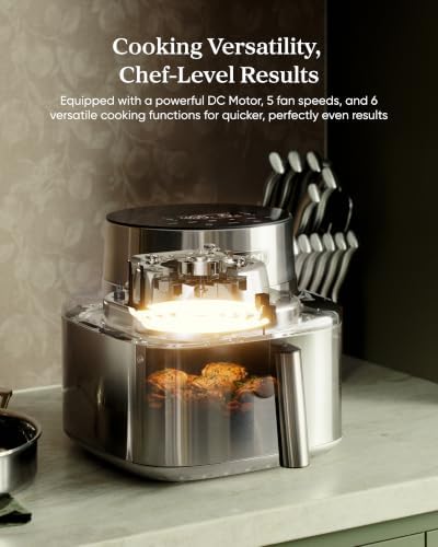Cosori Iconic Stainless Steel Air Fryer, 6.5Qt, PFAS Free Ceramic Coating - Image 4