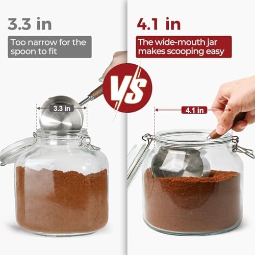 Glass Jars with Airtight Lids 0.6 Gallon 2 Pack Kitchen Canisters - Image 4