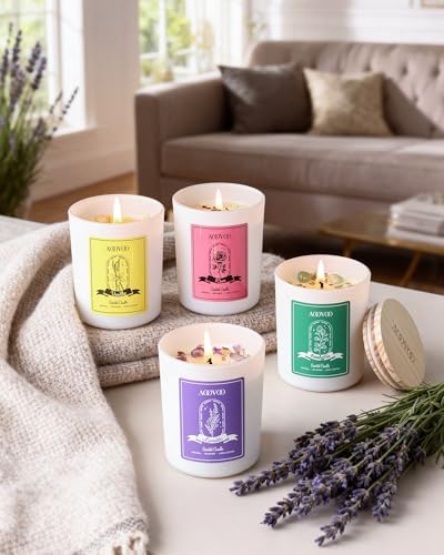 AOOVOO Rose/Vanilla/Eucalyptus/Lavender Scented Candles for Women - Image 3