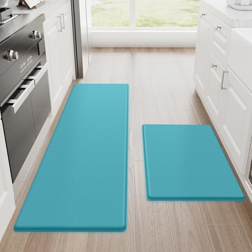StepRite Kitchen Mats for Floor, 2-Piece Anti-Fatigue Kitchen Rugs, Green by Bringcushiontoyourlife