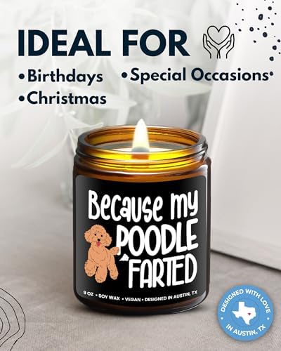 Funny Poodle Candle, Poodle Gifts for Women and Men, Unique Funny Pet-Themed Gift Ideas for Her, Best Present for Pet Lovers, Perfect Present for Dog Mom and Dog Dad, Birthday, Christmas, Gift-Ready - Image 3