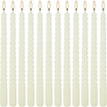 WPONSZU 10 Inch Ivory Spiral Taper Candle Set of 12 Pack Unscented Dripless Candlesticks for Valentine's Day,Dinner,Party,Brithday,Wedding,Christmas,and Home Decoration by WPONSZU