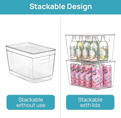 Vtopmart 16 Pack Clear Stackable Storage Bins with Lids, XLarge - Image 3