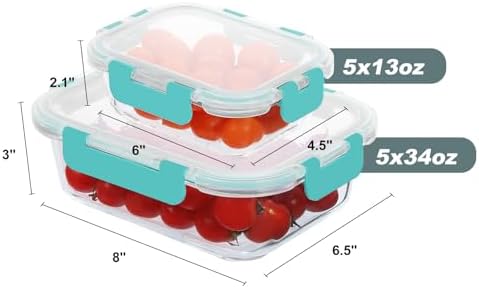 KOMUEE 10 Pack Glass Food Storage Containers with Lids, Green - Image 6
