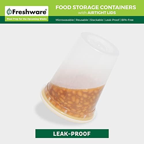Freshware Food Storage Containers [24 Set] 32 oz Plastic Deli Containers with Lids, Slime, Soup, Meal Prep Containers | BPA Free | Stackable | Leakproof | Microwave/Dishwasher/Freezer Safe - Image 4