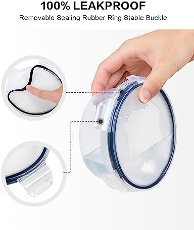 FOOYOO 32 Piece Food Storage Container with Lids (16 Containers + 16 Lids) - Plastic Food Containers with Lid, Airtight Leak Proof Snap Lock, BPA Free Storage Containers - Image 4