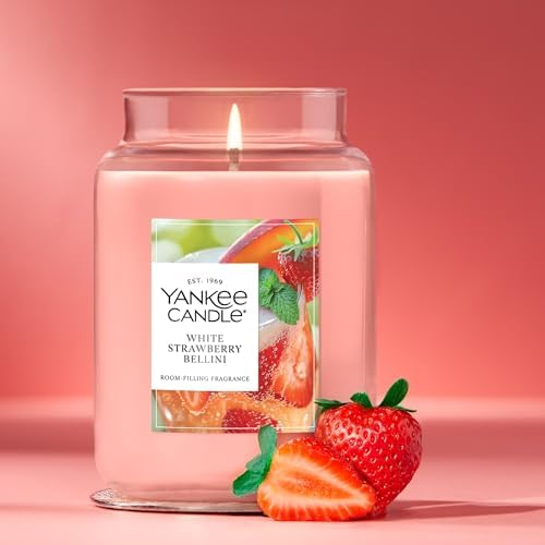 Yankee Candle White Strawberry Bellini Scented Candle, 22oz, Large Jar (Pack of 4) - Image 4