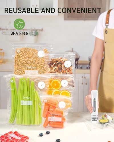 Syntus 60 Pcs Reusable Vacuum Sealer Bags for Food, S+M+L - Image 5