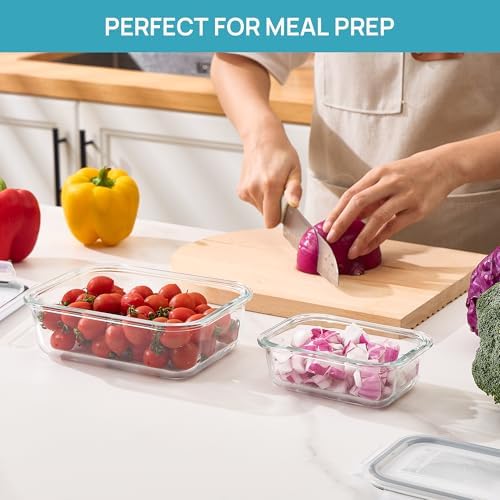 Vtopmart Glass Food Storage Containers, 35oz + 12.5oz with Lids - Image 3