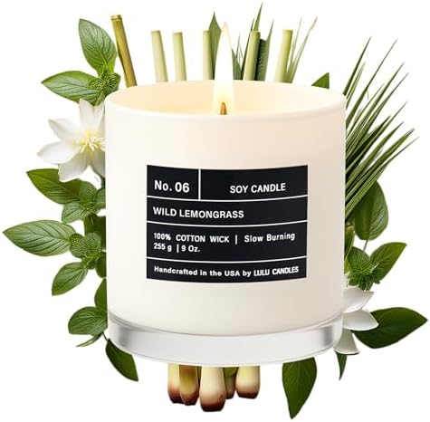 Lulu Candles | Wild Lemongrass | Luxury Scented Soy Jar Candle | Hand Poured in The USA | Highly Scented & Long Lasting (9 Oz.) by LULUCANDLES
