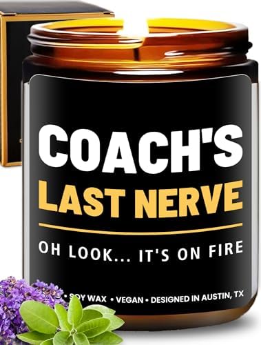Funny Coach Candle, Coach Gifts for Women & Men, Appreciation Gifts for Coaches, Sports Themed Gift, Coach's Last Nerve, Soccer, Baseball, Volleyball, Basketball, Soccer, Hockey, Christmas, Birthday by RosaVila