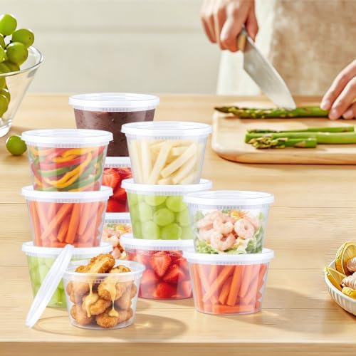 BYSNOW 50 Sets 16 oz Deli Containers with Lids - Image 2
