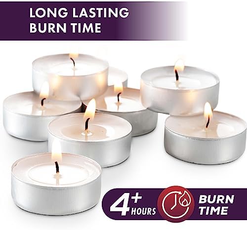MontoPack Unscented Tea Light Candles Bulk 1000 Pack | 4 Hours, White,Smokeless,Dripless Small Votive Paraffin Tealights | Long-Lasting for Home, Shabbat, Weddings, Events, Emergencies | Mini Candles - Image 4