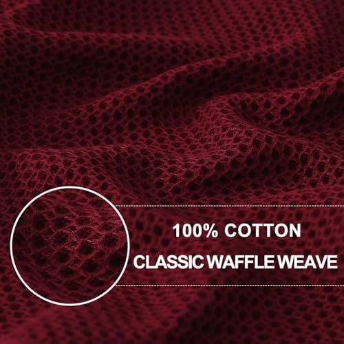 Homaxy 100% Cotton Waffle Weave Kitchen Dish Towels 8-Pack, Burgundy - Image 2