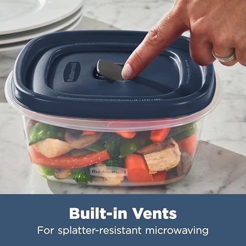 Rubbermaid Easy Find Lids® Food Storage Containers with Vented Lids, 26 Piece Set, Blue - Image 4