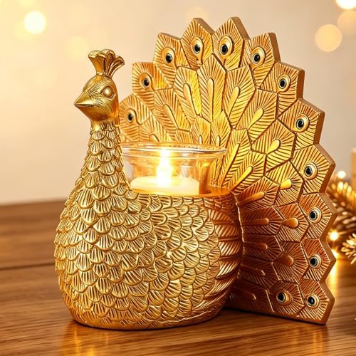 Peacock Tealight Candle Holder, Home Decor Gifts for Women Mom Grandma by REFTTENW