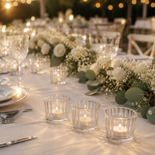 Clear Tea Light Candle Holders Set of 12,2"x 1.4" - Image 3