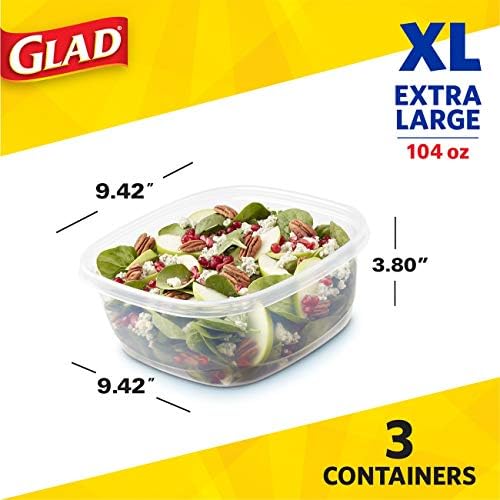 Glad Food Storage Containers - Family Sized Container - 104 Ounces - 3 Containers - Image 2