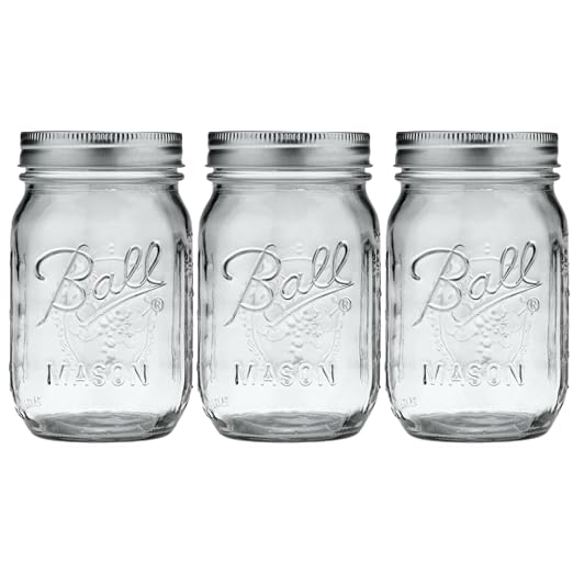 Ball Glass Mason Jar, Regular Mouth, Pint Size, 16 OZ by BallJar