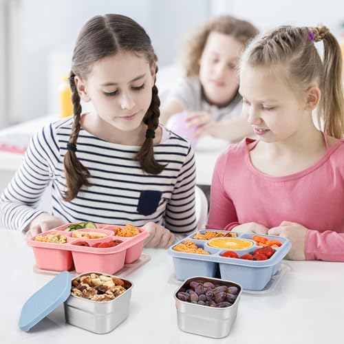 Caperci 3-Pack Stainless Steel Snack Containers with Silicone Lids - 8oz Leak-Proof Small Food Containers for Snacks Condiments - Large Salad Dressing Containers, Reusable & BPA-Free - Image 6