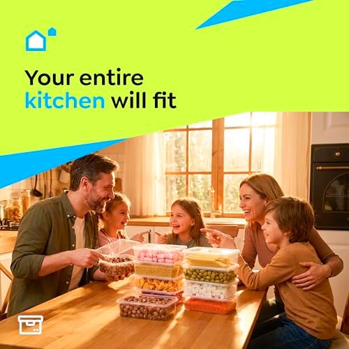 20 Pack 34 oz Airtight Food Storage Containers with Attached Hinged Lids – BPA Free Stackable Plastic Kitchen Storage Containers for Pantry, Fridge Storage & Meal Prep – Clear Containers - Image 6