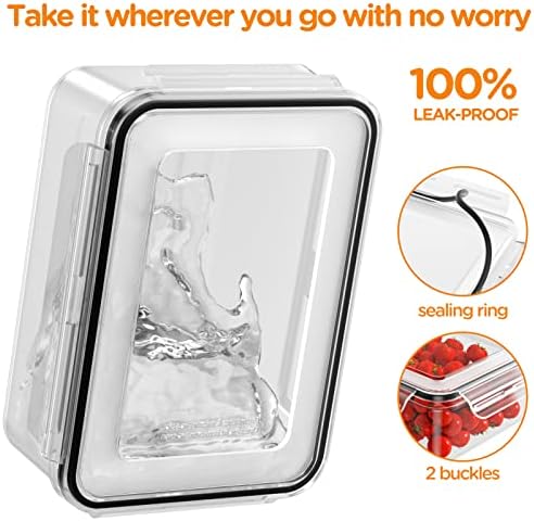 HOMETALL 52 Piece Airtight Food Storage Containers Set with Lids (26 Containers & 26 Lids),100% Leakproof Plastic Meal Prep Container Reusable, BPA Free Kitchen and Pantry Organization - Labels & Pen - Image 4