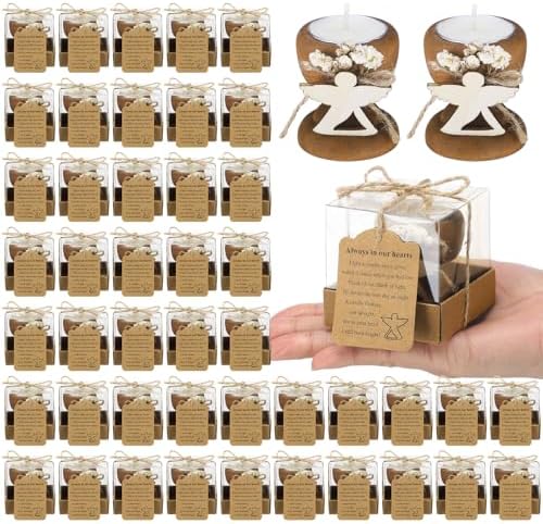 Nuanchu 48 Set Funeral Memorial Candles Holders Funeral Keepsakes, Angel by Nuanchu