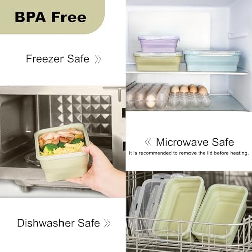 Extra Large Collapsible Silicone Food Storage Containers with Lid, 68oz - Image 6