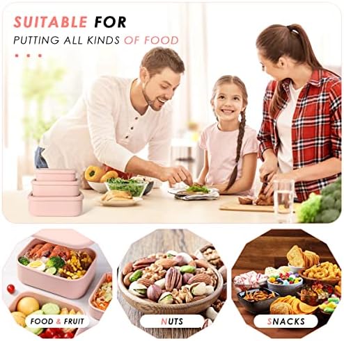 Silicone Food Storage Containers, Set of 3 Hard-Shell Bento Lunch Boxes - Image 6