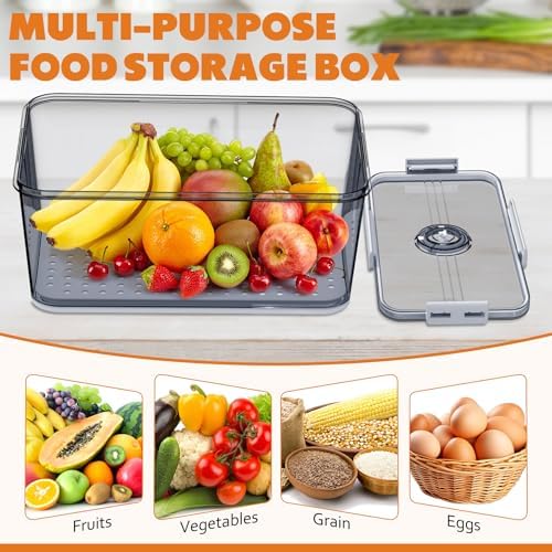 Honbuty 2PCS Bread Boxes,Bread Box for Kitchen Counter Airtight,Time Recording Bread Storage Container with Lid, Bread Keeper for Homemade Bread, Toast, Bagel, Donut and Cookies (Grey) - Image 3