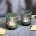 Woho Green Votive Candle Holders Set of 12, Green Glass Tealight Candle Holder for Wedding Party Table Centerpiece, Tea Lights Candle Holder Vintage for Fall Thanksgiving Christmas Decor by Woho