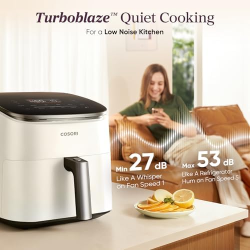 Cosori TurboBlaze Smart Air Fryer 6 Qt, Shake Reminders, 9-in-1, Cream - Image 7