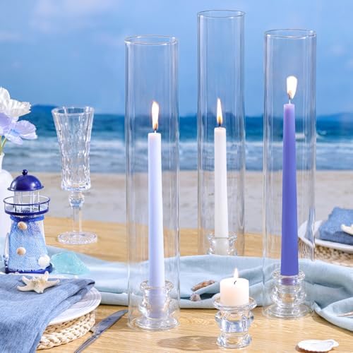 Volens Hurricane Glass Candle Holders- Set of 24 Candlestick Holders 14" H - Image 5