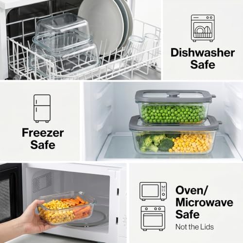 12 Pack Glass Food Storage Containers Set with Glass Lids - Image 4