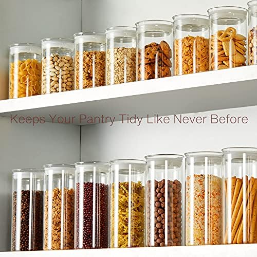 ZENS 27oz Glass Jars with Airtight Lid Set of 2, Clear Glass Storage Containers, Glass Kitchen Canisters with Airtight Lids, Coffee Jars for Brown Sugar, Pantry Organization - Image 2