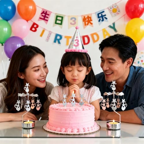 kingnero Rotary Candle Holder Spinning Candleholder Tea Light Candle Powered Carousel Small Gift Cat Stainless Steel - Image 2