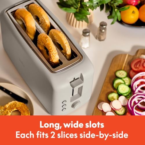 bella Fits-Anywhere™ Slim Toaster, 4 Slice Extra Long & Wide Slot, Oatmilk - Image 4