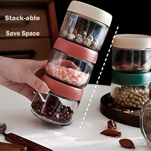 3Pack Overnight Oats Containers with Lids,10oz Glass Jar with Scew Lid,Salad Dressing Fruit Veggies Sauce Snacks Meal Prep Food Containers,Spice Jars,Wide Mouth Storage Containers - Image 6