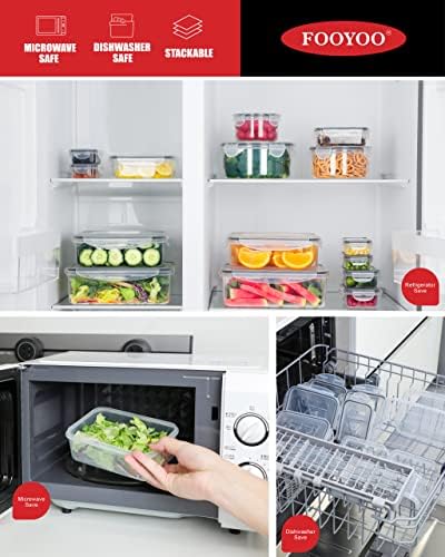 FOOYOO 56 Pcs Large Food Storage Containers Set with Lids (28 Containers + 28 Lids), Airtight Plastic Storage Containers for Pantry & Kitchen Organization, BPA-Free, Leak-Proof - Image 3