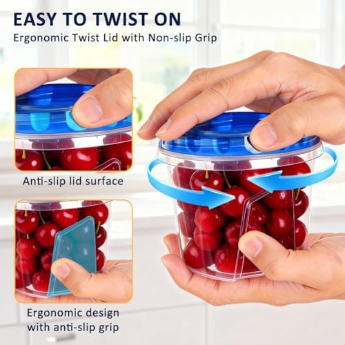 12 Pack 23.5oz Soup Freezer Containers with Twist Lids for Food Storage - Image 4