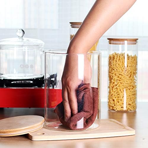 Large Glass Food Storage Container, 100 FL OZ (3000ml) Glass Food Canister with Airtight Bamboo Lids for Your Pantry, BPA-Free Cereal Dispenser Jars for Spaghetti Pasta, Powder, Tea, Coffee - Image 5