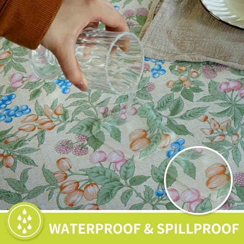 Rectangle Table Cloth,100% Waterproof Tablecloth Oil Proof Spill Proof Vinyl Table Cloth, Wipe Clean Plastic Table Cover for Dining, Camping, Indoor and Outdoor 52" x 70",Mulberry - Image 2
