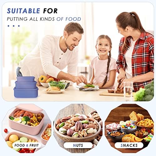 Silicone Food Storage Containers, Set of 3 Hard-Shell Bento Lunch Boxes - Image 6
