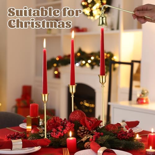 24PCS Brass Gold Taper Candle Holders Set, Metal Candlestick Holders - Image 6