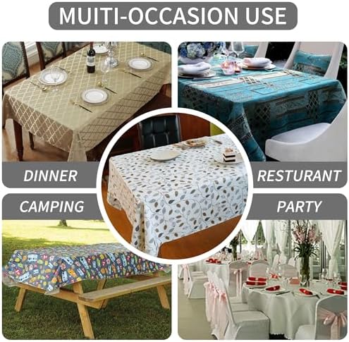 Rectangle Table Cloth,100% Waterproof Tablecloth Oil Proof Spill Proof Vinyl Table Cloth, Wipe Clean Plastic Table Cover for Dining, Camping, Indoor and Outdoor 52" x 70",Leaf - Image 6